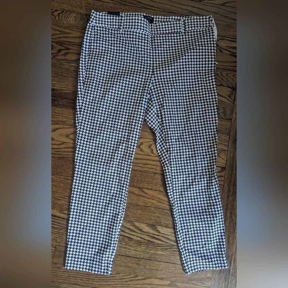 J. Crew Winnie Pant cropped ankle slacks in houndstooth print - Size 12